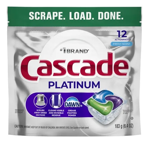 Detergente Lavavajillas Cascade Platinum Fresh ( 12 Tabletas )
