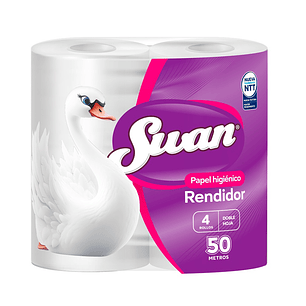 Papel Higiénico Swan Rendidor 50 Metros ( 8 x 4 Rollos )