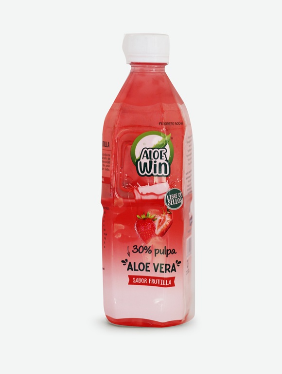 Jugo Aloe Vera Aloe Win Frutilla ( 6 x 500 ML )