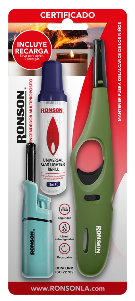 Encendedor de Cocina Pack Corto y Peque Ronson ( 12 UD )