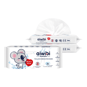 Toallitas Húmedas Aiwibi Agua ( 3 x 80 UD )