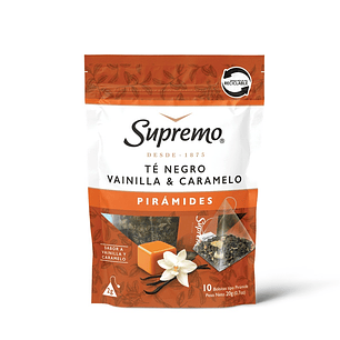 Té Supremo Negro Vainilla Caramelo Pirámides ( 2 x 10 Bolsitas )