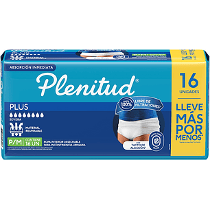 Ropa Interior Adulto Plenitud Protect Plus P-M ( 16 Pañales )