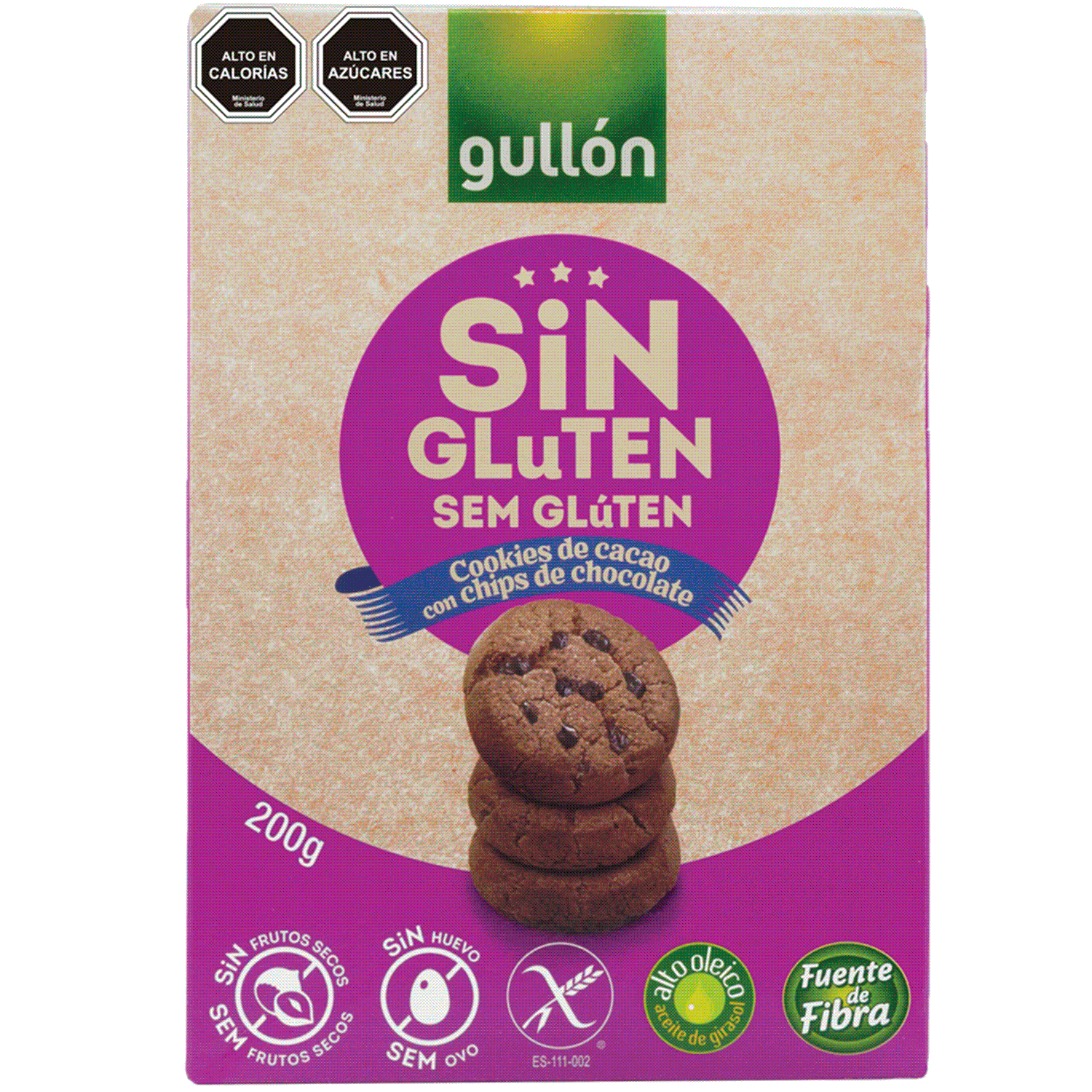 Galletas Gullón Sin Glúten Mini Chocolate con Chips de Chocolate ( 3 x 200 G )