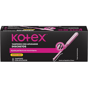 Tampones Kotex Medio con Aplicador ( 4 x 8 UD )