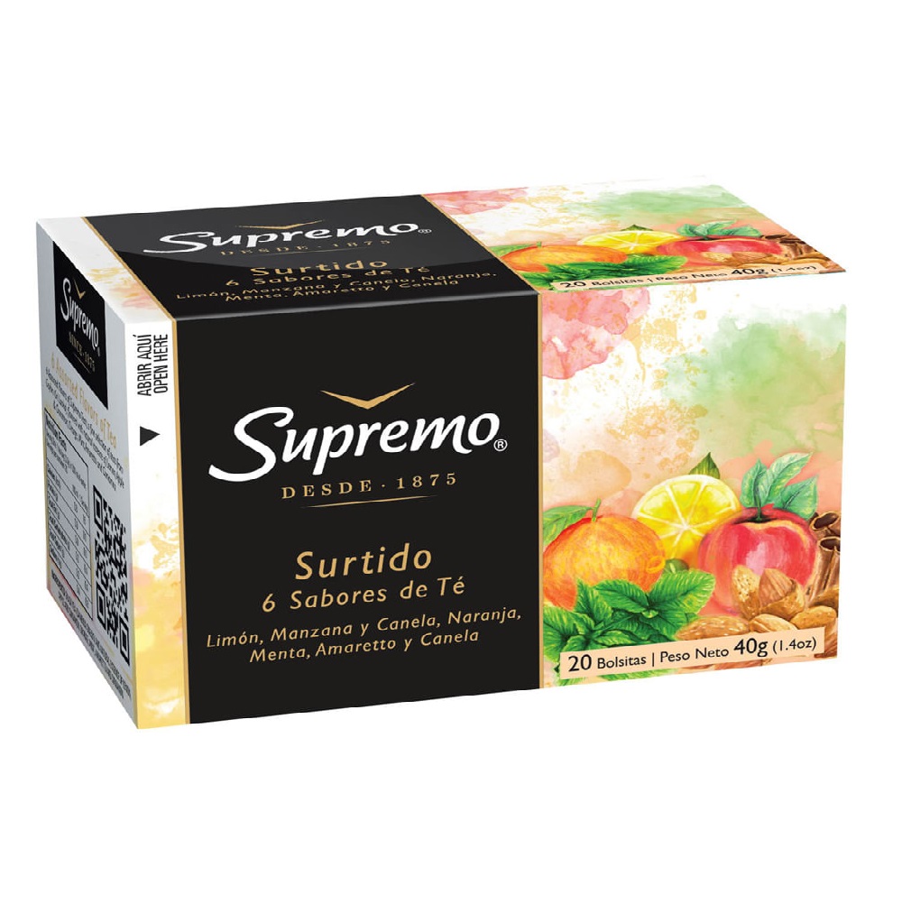 Té Supremo Ceylan 6 Sabores Surtidos ( 4 x 20 Bolsitas )