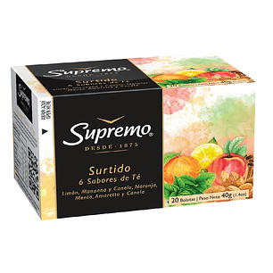 Té Supremo Ceylan 6 Sabores Surtidos ( 4 x 20 Bolsitas )