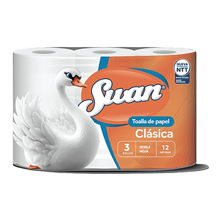 Toalla de Papel Swan 12 Metros ( 8 x 3 Rollos )