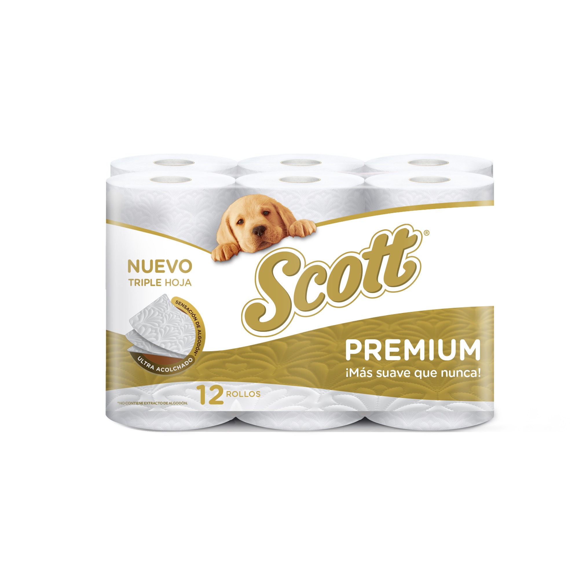 Papel Higiénico Scott Premium Triple Hoja ( 4 x 12 Rollos )