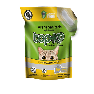 Arena Sanitaria para Gatos Topk9 Aglutinante Limón ( 4 KG )