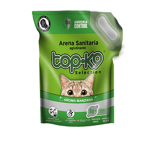 Arena Sanitaria para Gatos Topk9 Aglutinante Manzana ( 4 KG )