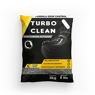 Arena Sanitaria para Gatos Turbo Clean Aglutinante Limón ( 4 KG )