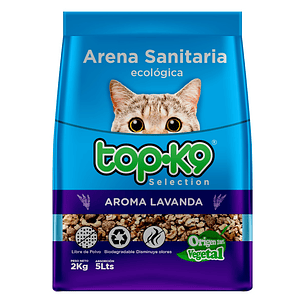 Arena Sanitaria para Gatos Topk9 Ecológica Lavanda ( 2 KG )