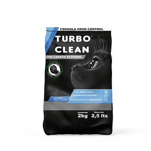 Arena Sanitaria para Gatos Turbo Clean Aglutinante Talco Bebé ( 2 KG )