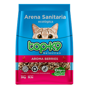 Arena Sanitaria para Gatos Topk9 Ecológica Berries ( 2 KG )