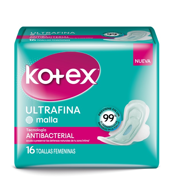 Toalla Femenina Ultrafina Malla con Alas Kotex ( 4 x 16 UD )