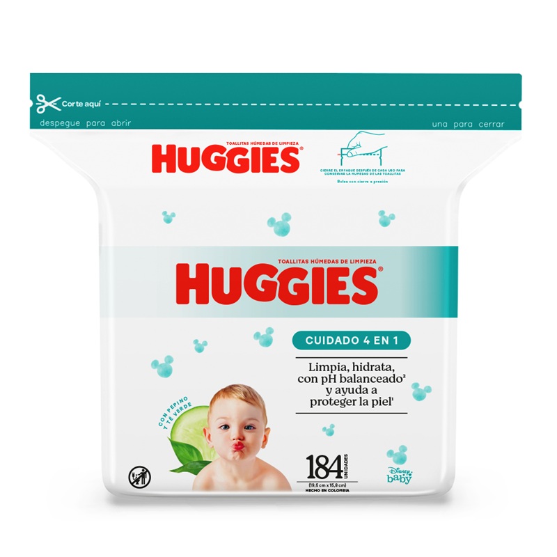 Toallitas Húmedas Huggies Cuidado 4 en 1 ( 3 x 184 UD )