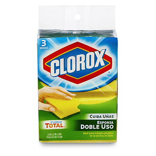 Esponja Doble Uso Cuida Uñas Clorox ( 2 x 3 UD )