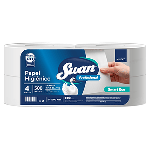 Papel Higiénico Swan Profesional Smart Eco 1 Hoja 500 Metros ( 4 Rollos )