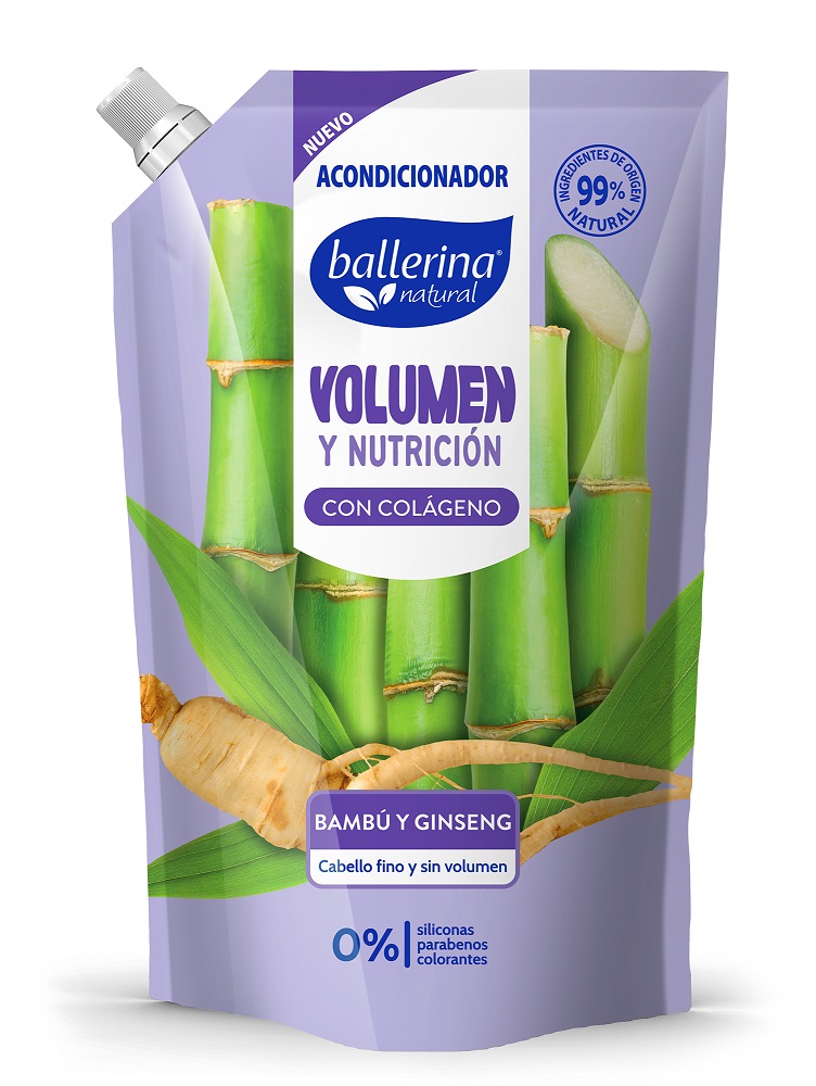 Acondicionador Ballerina Volumen Doypack ( 2 x 750 ML )