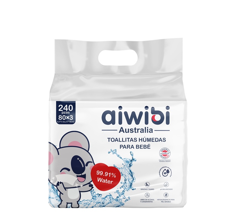 Toallitas Húmedas Aiwibi Agua ( 3 x 80 UD )