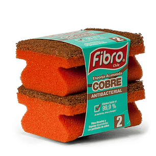 Esponja Acanalada Cobre Fibro ( 5 x 2 UD )
