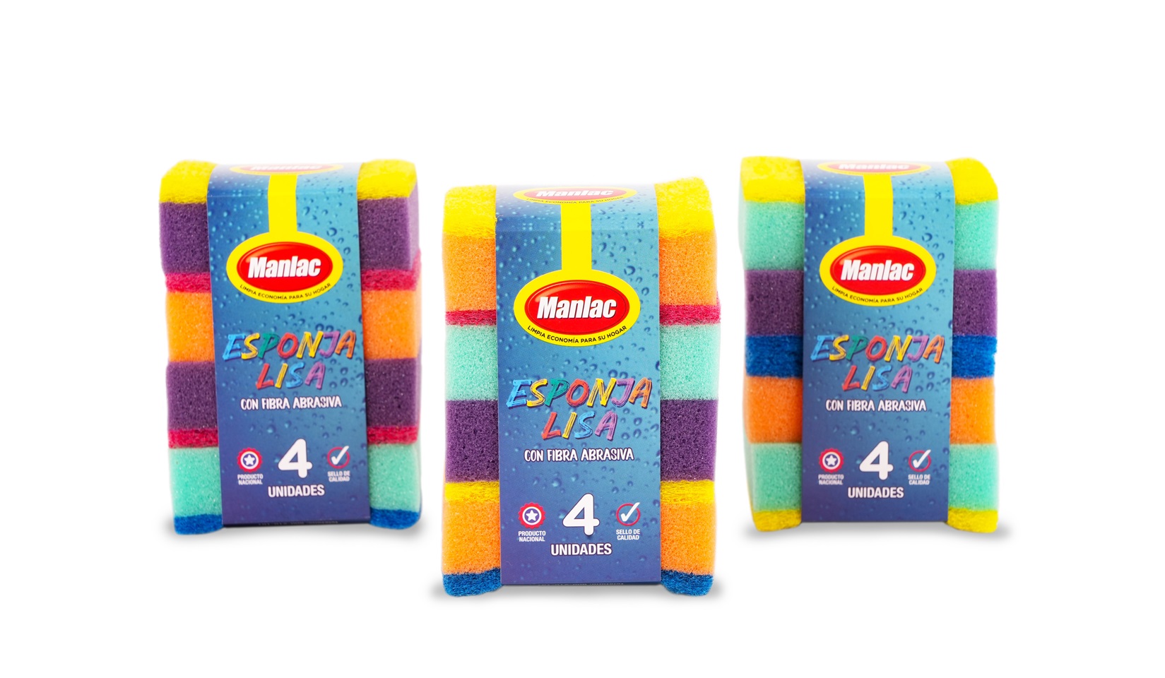 Esponja Lisa Manlac Colores ( 4 x 4 UD )