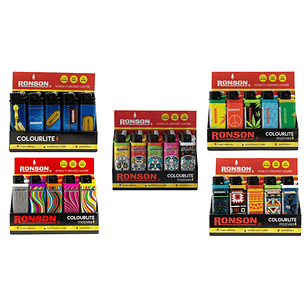 Encendedores Ronson Colourlite Diseños ( 20 UD )