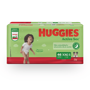 Pañal Huggies Active Sec Empaque Individual XXG ( 46 Pañales )