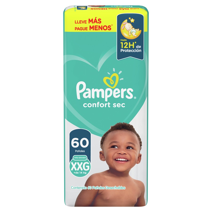 Pañal Pampers Confort Sec Quincenal XXG ( 60 Pañales )