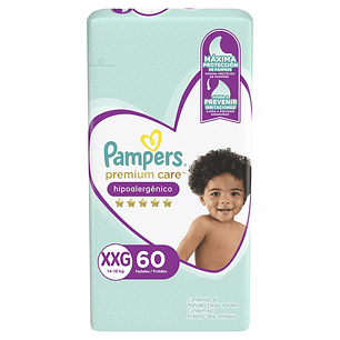 Pañal Pampers Premium Care Quincenal XXG ( 60 Pañales )