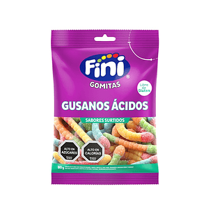 Gomitas Fini Gusanos Ácidos ( 4 x 80 G )