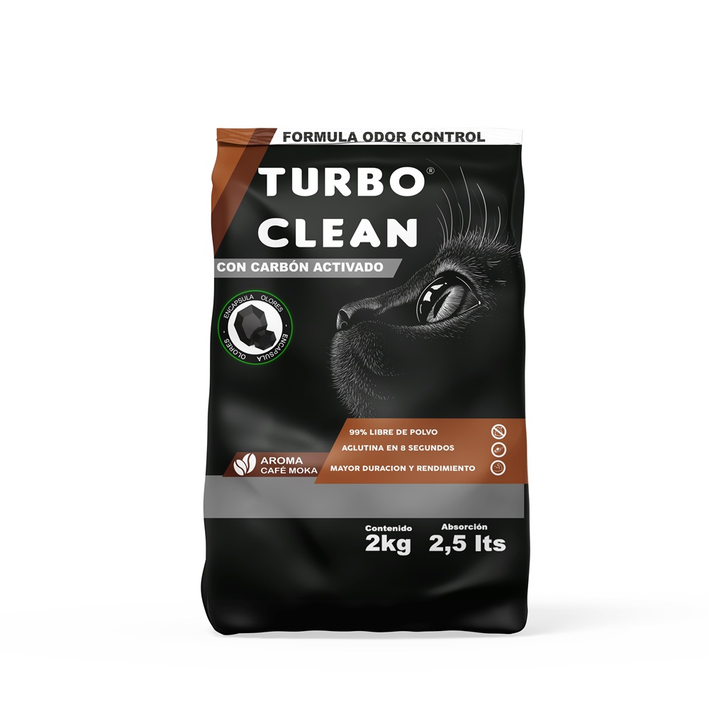 Arena Sanitaria para Gatos Turbo Clean Aglutinante Café Moka ( 2 KG ) 1
