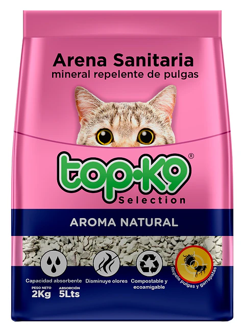Arena Sanitaria para Gatos Topk9 Mineral ( 2 KG )