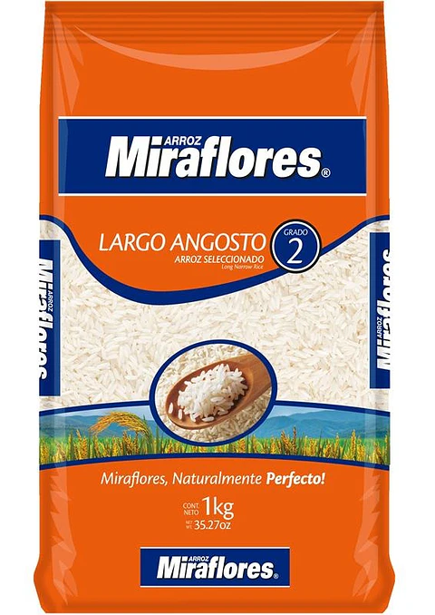 Arroz Grado 2 Largo Angosto Miraflores ( 5 x 1 KG )
