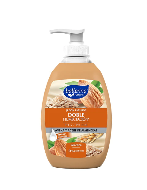 Jabón Ballerina Botella Avena y Almendras ( 3 x 350 ML )