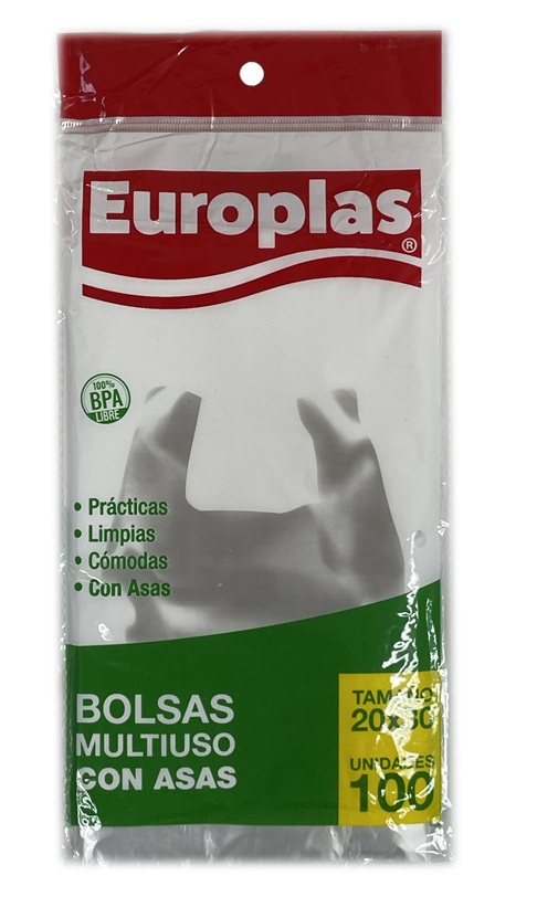 Bolsas Multiuso con Asas Europlas 20 x 30 CM ( 100 UD ) 1