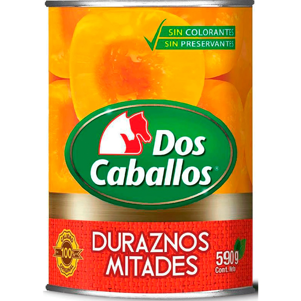 Duraznos en Mitades Dos Caballos ( 3 x 590 G ) 1