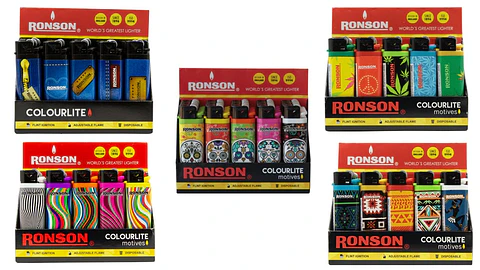 Encendedores Ronson Colourlite Diseños ( 20 UD )