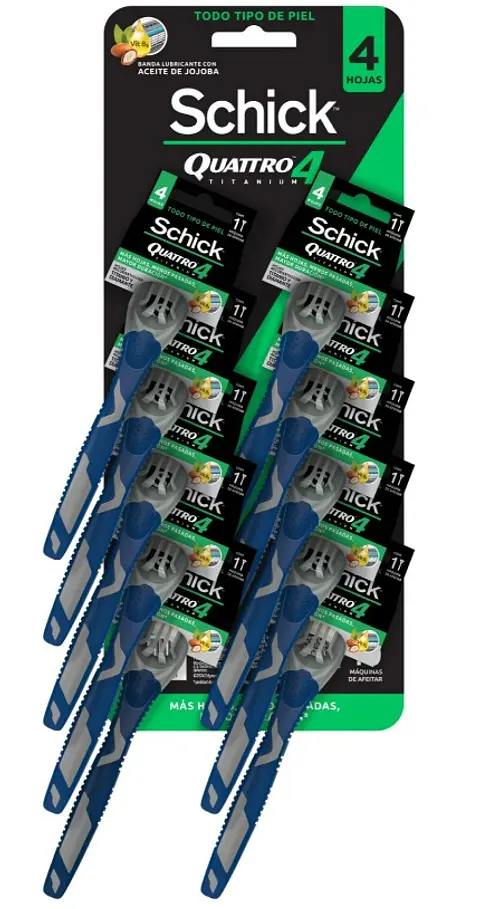 Máquinas Afeitar Schick Quattro Piel Normal ( 10 UD )
