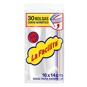 Bolsas Cierre Hermético Pequeñas La Facilita 16x14 CM ( 30 UD )