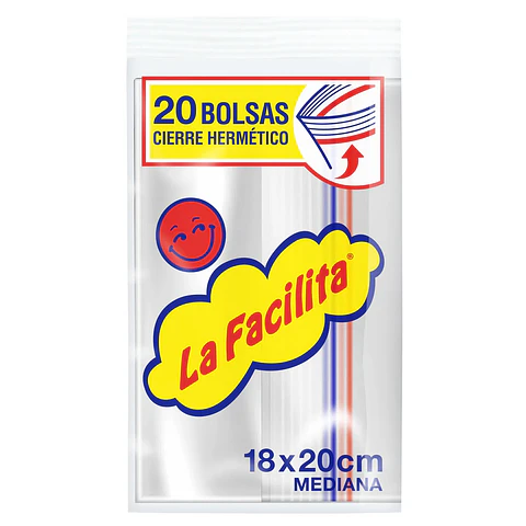 Bolsas Cierre Hermético Medianas La Facilita 18x20 CM ( 20 UD )