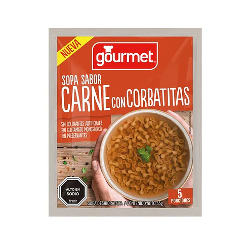 Sopa Carne con Corbatitas Gourmet ( 3 UD )