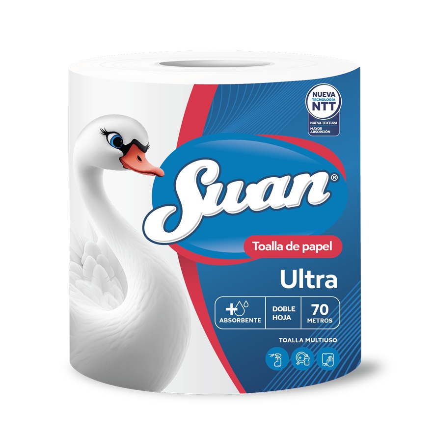 Toalla de Papel Swan Ultra 70 Metros Doble Hoja ( 8 x 1 Rollo ) 1