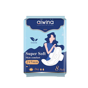 Toalla Femenina Aiwina Día Suave ( 4 x 8 UD )