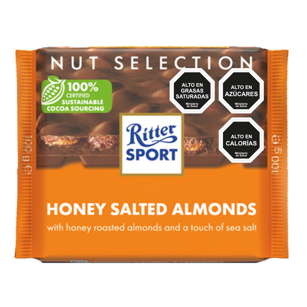 Chocolates Ritter Sport Almendras y Sal ( 2 x 100 G ) 1
