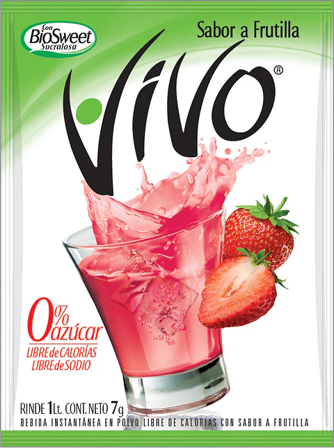 Jugo en Polvo Vivo Frutilla ( 12 UD )