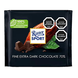 Chocolates Ritter Sport Negro 70% Cacao ( 2 x 100 G )