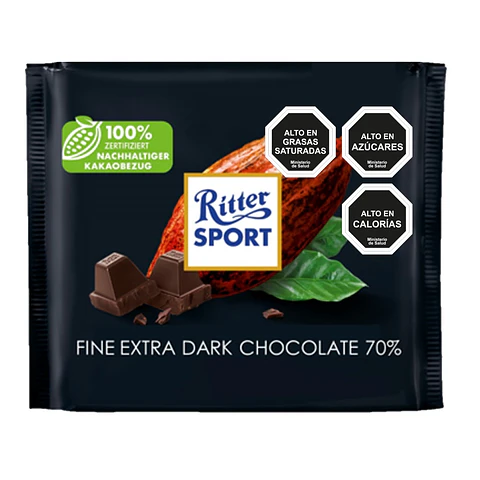 Chocolates Ritter Sport Negro 70% Cacao ( 2 x 100 G )