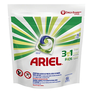 Detergente Cápsulas 3 en 1 Ariel Pods ( 16 Cápsulas )